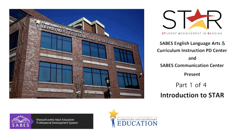 image of title slide: Instruction to STAR - Student Achievement in Reading