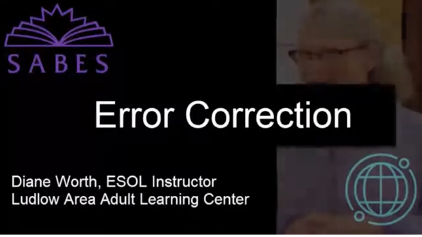 image of title slide: Error Correction in ESOL Instruction