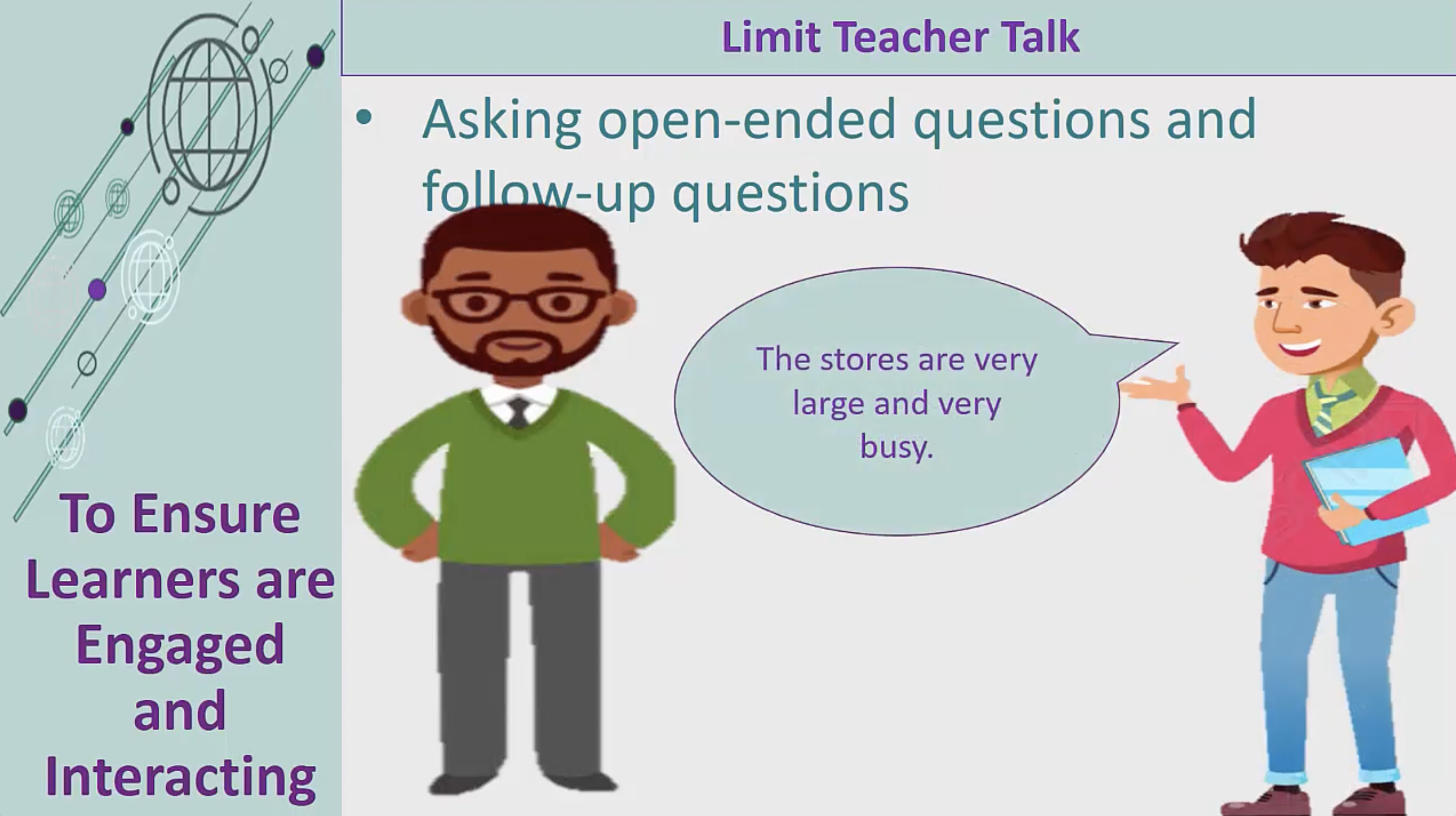 screenshot from video: two cartoon humans talking