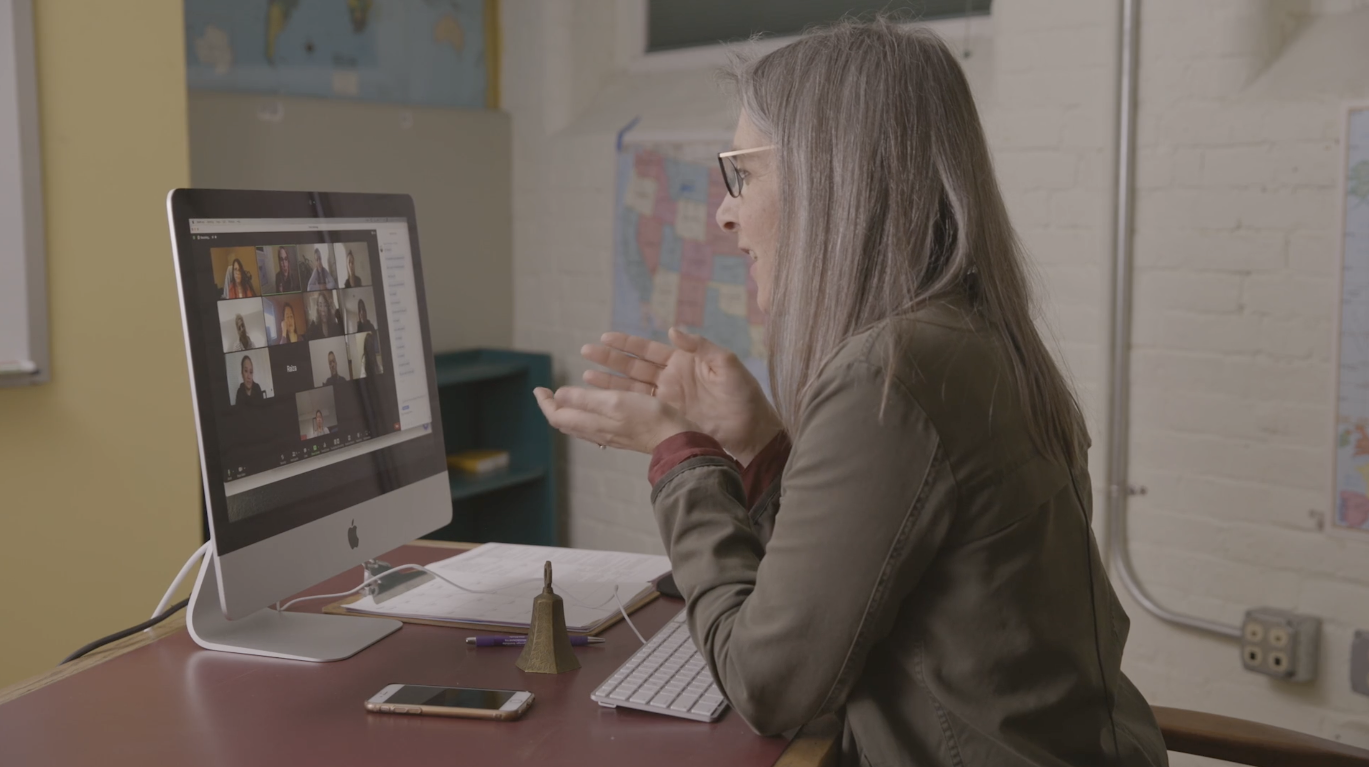 screenshot from video: remote teaching