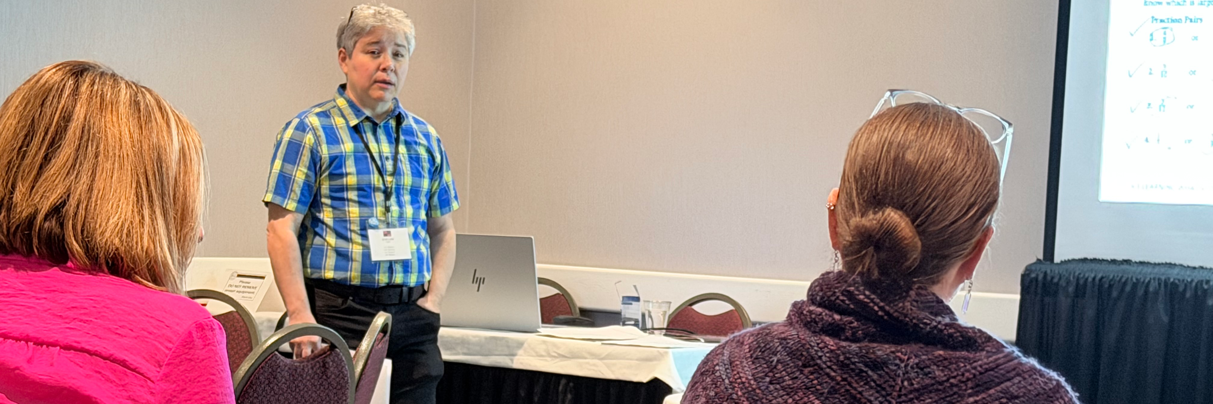 Aren Lew facilitating at an MCAE 2026 session