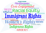 Word collage of diversity slogans