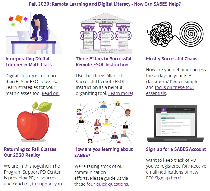 SABES Newsletter - Fall - partial screenshot