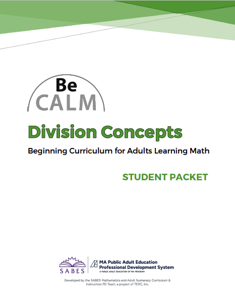 BeCALM Division student packet cover