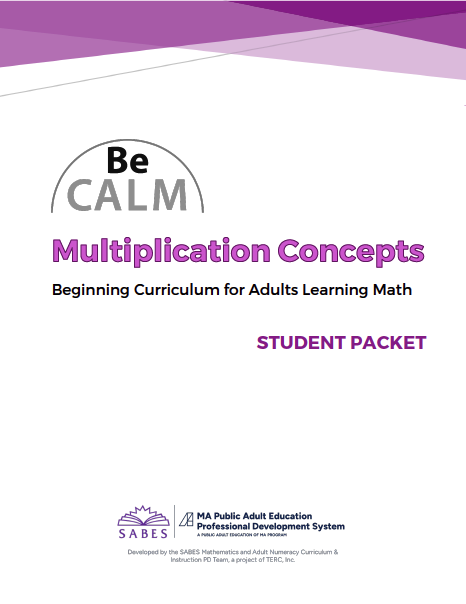 BeCALM Multiplication student packet cover
