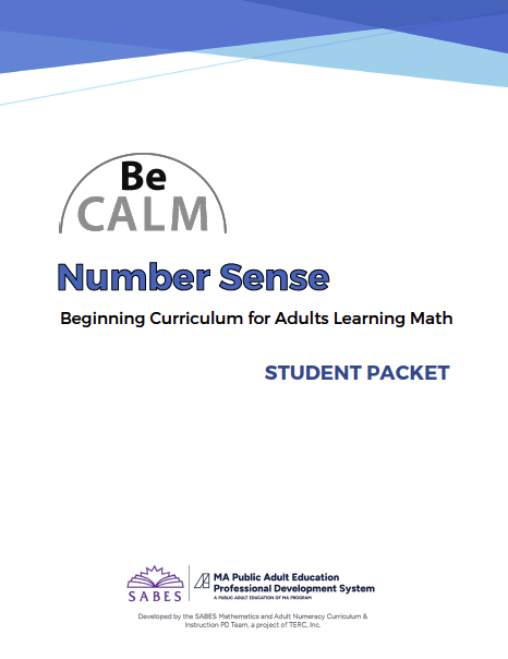 BeCALM Number Sense student packet cover