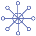 PS PDC icon: 8-spoked wheel