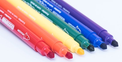 rainbow colored markers