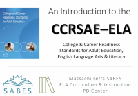 image of title slide: An Introduction to the College and Career Readiness Standards for Adult-ELA