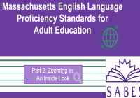 image of title slide: Overview: Massachusetts English Language Proficiency Standards for Adult Education - Part 2