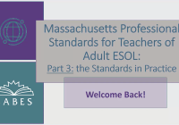 image of title slide: Intro to the MA ESOL Professional Standards: Part 3