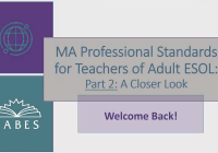 image of title slide: Intro to the MA ESOL Professional Standards: Part 2