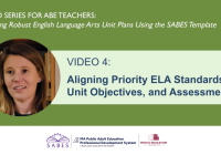title slide of video 4: Aligning Priority ELA Standards