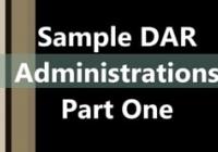 STAR Sample DAR Administrations: Part One