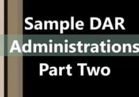 STAR Sample DAR Administrations: Part Two
